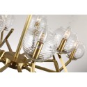 Fine Brass 15 Light Chandelier with Glass Shades