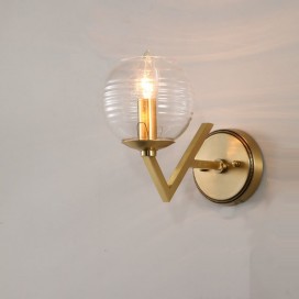 Fine Brass 1 Light Wall Sconce with Glass Shade