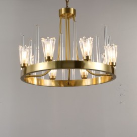 Fine Brass 8 Light Crystal Chandelier