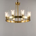 Fine Brass 8 Light Crystal Chandelier