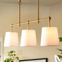 Country Retro 3 Light Copper Chandelier with Fabric Shade