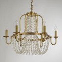 Fine Brass 6 Light Crystal Chandelier