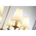 Fine Brass 6 Light Chandelier with Fabric Shades