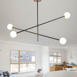 Modern/ Contemporary 4 Light Two Tiers Chandelier