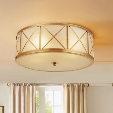 Fine Brass 3 Light Flush Mount Ceiling Light