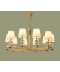 Fine Brass 10 Light Chandelier with Fabric Shades