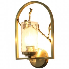 Fine Brass 1 Light Wall Sconce with Glass Shade