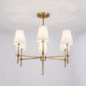 Fine Brass 6 Light Chandelier with Fabric Shades