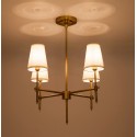 Fine Brass 4 Light Chandelier with Fabric Shades