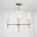 Fine Brass 4 Light Chandelier with Fabric Shades