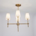 Fine Brass 4 Light Chandelier with Fabric Shades