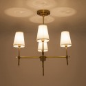 Fine Brass 4 Light Chandelier with Fabric Shades