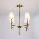 Fine Brass 4 Light Chandelier with Fabric Shades