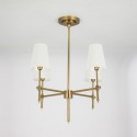 Fine Brass 4 Light Chandelier with Fabric Shades