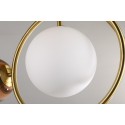 Fine Brass 7 Light Chandelier with Ball Glass Shades