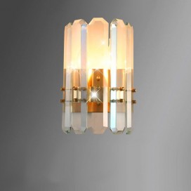 Fine Brass 1 Light Crystal Wall Sconce