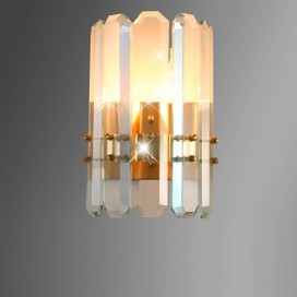 Fine Brass 2 Light Crystal Wall Sconce