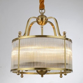 Drum Fine Brass 4 Light Chandelier