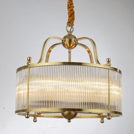 Drum Fine Brass 5 Light Chandelier