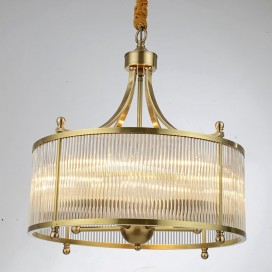 Drum Fine Brass 5 Light Chandelier