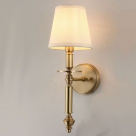 Fine Brass 1 Light Wall Sconce with Fabric Shade