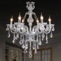 6 Light Clear Candle Style Crystal Chandelier