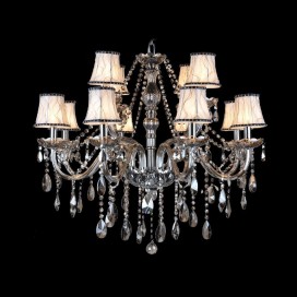 12 Light (8+4) 2 Tiers Retro Gray Candle Style Crystal Chandelier