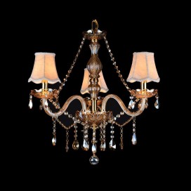 3 Light Amber Candle Style Crystal Chandelier