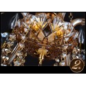 12 Light (8+4) 2 Tiers Amber Candle Style Crystal Chandelier