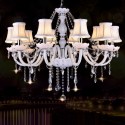 10 Light White Candle Style Crystal Chandelier