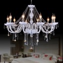 10 Light White Candle Style Crystal Chandelier