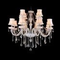 12 Light (8+4) 2 Tiers White Candle Style Crystal Chandelier