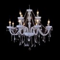 12 Light (8+4) 2 Tiers White Candle Style Crystal Chandelier