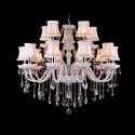 15 Light (10+5) 2 Tiers White Candle Style Crystal Chandelier