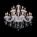 15 Light (10+5) 2 Tiers White Candle Style Crystal Chandelier