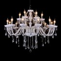18 Light (12+6) 2 Tiers White Candle Style Crystal Chandelier