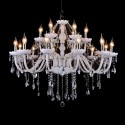 18 Light (12+6) 2 Tiers White Candle Style Crystal Chandelier