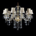 10 Light Gold Luxurious Candle Style Crystal Chandelier