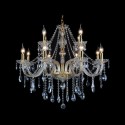 12 Light (8+4) 2 Tiers Gold Luxurious Candle Style Crystal Chandelier