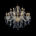 15 Light (10+5) 2 Tiers Gold Luxurious Candle Style Crystal Chandelier