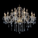 18 Light (12+6) 2 Tiers Gold Luxurious Candle Style Crystal Chandelier