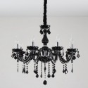 8 Light Black Candle Style Crystal Chandelier