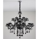 18 Light (12+6) 2 Tiers Black Candle Style Crystal Chandelier