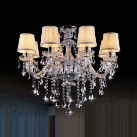 8 Light Modern Clear Candle Style Crystal Chandelier