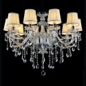 10 Light Modern Clear Candle Style Crystal Chandelier