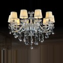 10 Light Modern Clear Candle Style Crystal Chandelier