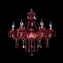 6 Light Red Candle Style Crystal Chandelier