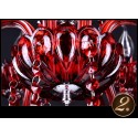 6 Light Red Candle Style Crystal Chandelier