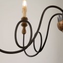 6 Light Country Vintage Wooden Chandelier