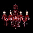 8 Light Red Candle Style Crystal Chandelier